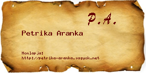 Petrika Aranka névjegykártya