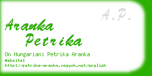 aranka petrika business card